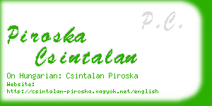 piroska csintalan business card